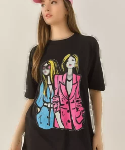 تی‌شرت زنانه یقه گرد با طرح چاپی و آستین کوتاه مدل 5242 60284049 برند Bianco Lucci - 933747208