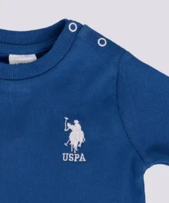 ست دو تکه نوزاد پسر رنگ آبی برند U.S. Polo Assn. - 865219601