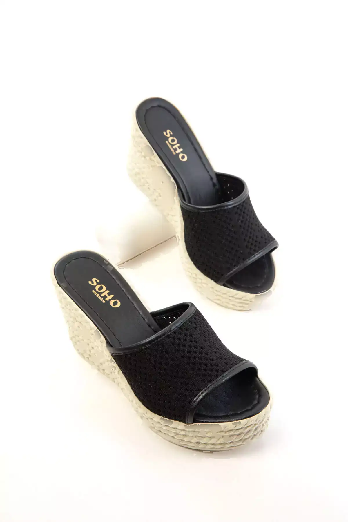 کفش پاشنه بلند پر شده زنانه سیاه ۲۰۶۵۸ برند SOHO - 937237853