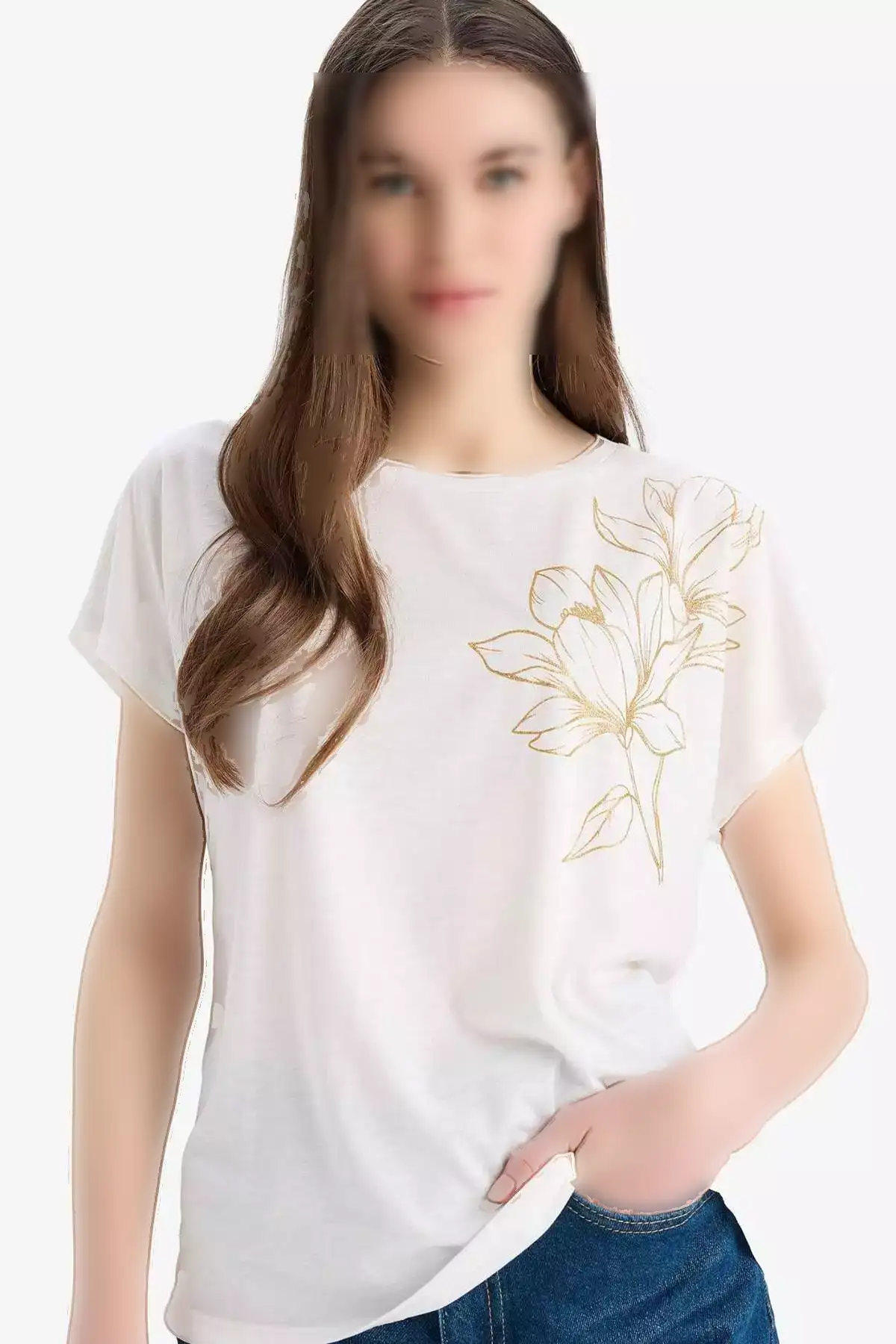 تیشرت کوتاه آستین با یقه گرد و چاپی مدل E9892AX25SM برند Defacto - 929415551