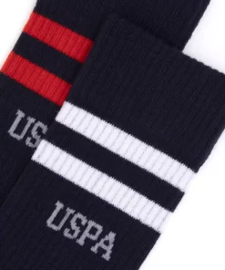 جوراب مردانه رنگ آبی تیره ۲ عددی ۵۰۲۹۹۰۳۳-VR033 برند U.S. Polo Assn. - 885037136