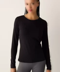 بلوز تمام پنبه سیاه رنگ با آستین بلند برند Penti - 750456543