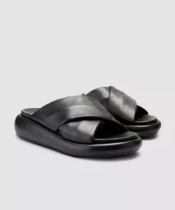 صندل زنانه چرم طبیعی ۱۰۰% مشکی برند Cabani - 935858892