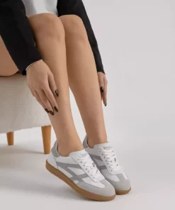 کفش ورزشی بنددار سفید و خاکستری با کفی ترمو و نوار کناری یونی‌سکس برند Tonny Black - 1031023881