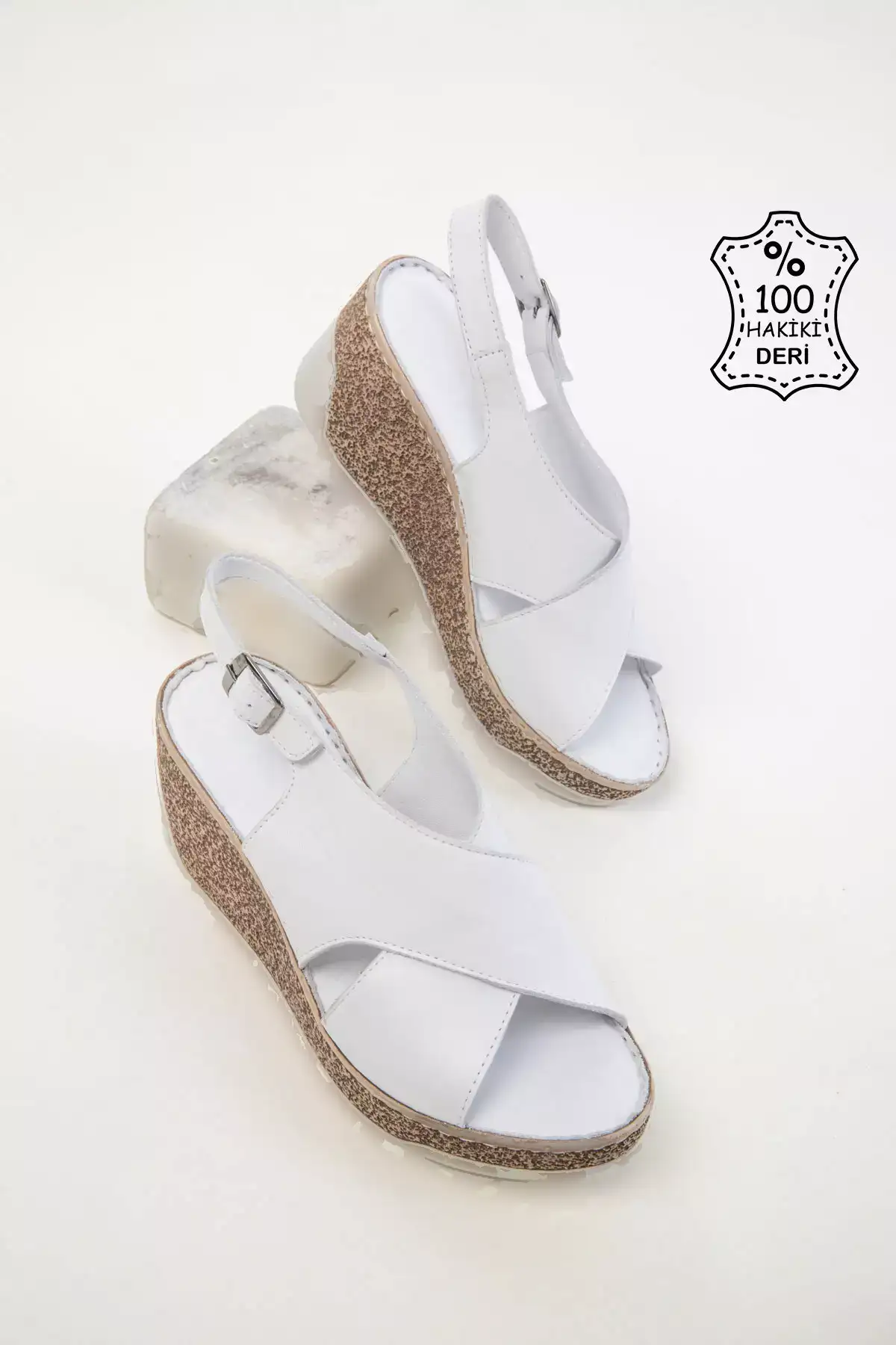 کفش پاشنه بلند زنانه چرمی سفید 20518 برند SOHO - 925981002