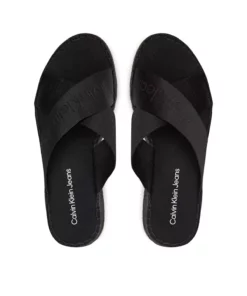 دمپایی راحت سیاه با لوگوی برند زنانه مدل YW0YW01364-0GT برند Calvin Klein - 830861877