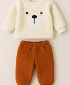 ست لباس بچگانه کمرنگ و زمستانی کوزو پلوش برای دختران و پسران با جنس ول‌سافت برند Oz Baby - 1045847477