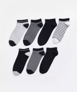 جوراب پاتیک مردانه طرح راه راه 7 عددی ال‌سی‌وکی برند LC Waikiki - 860689037