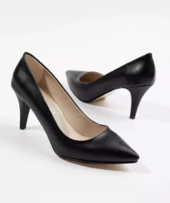 ست کیف و کفش زنانه با پاشنه 7 سانتی‌متری استیلتو، چرم مشکی برند GULT - 269561012