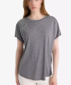 تیشرت کوتاه آستین با یقه گرد و طرح با سنگ E9333AX25SM برند Defacto - 946601722