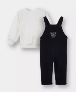 ست دو تکه بچه‌پسری شامل سویشرت ساده و شلوار سالوپه جورداری G0084A525WN برند Defacto - 991694068