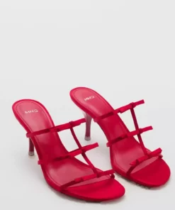 سندل پاشنه بلند با بند و جزئیات گرهای برند MANGO - 917683712