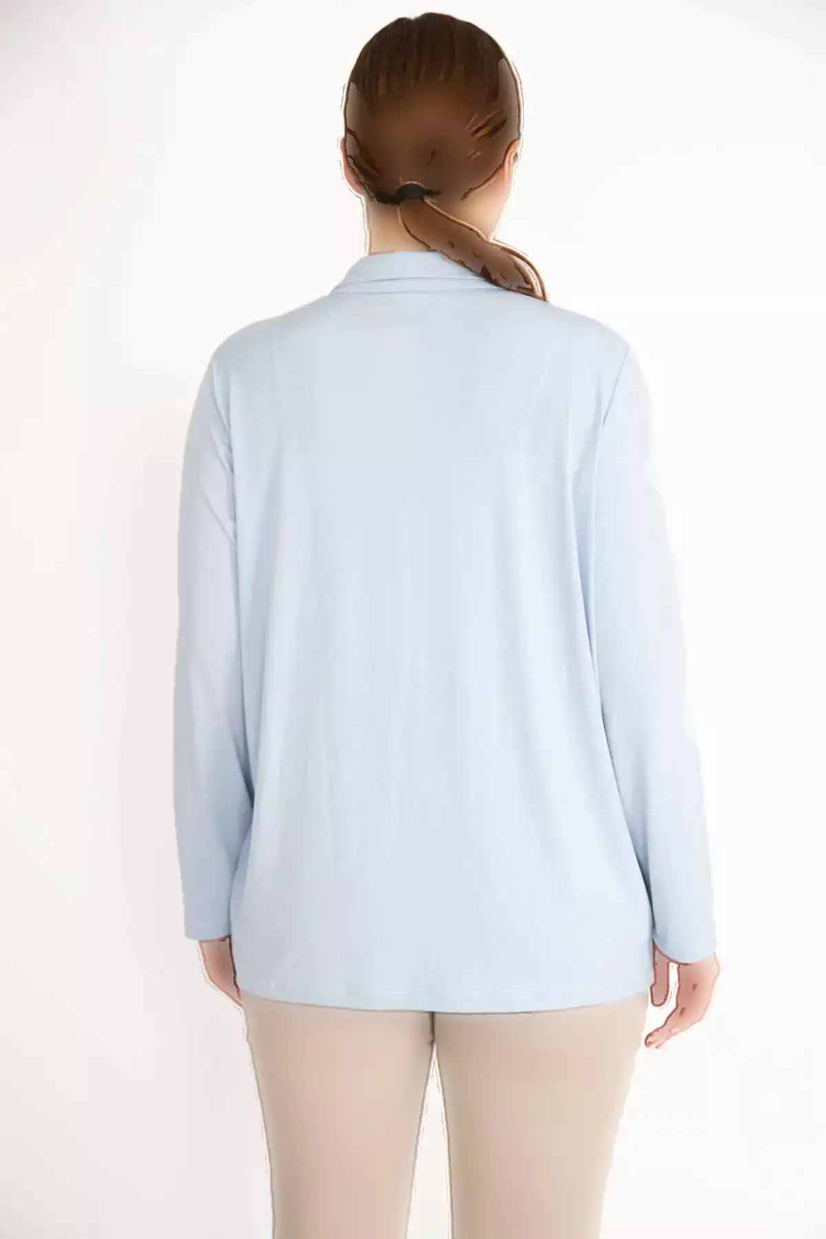 کت بزرگ زنانه با یک دکمه و بدون آستر و دارای جیب برند Şans - 835282522