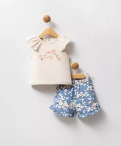 ست کرم رنگ نوزاد دخترانه برند U.S. Polo Assn. - 884231364