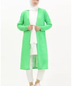 ژاکت نازک بلند 8615-02 سبز روشن برند sefamerve - 836310869