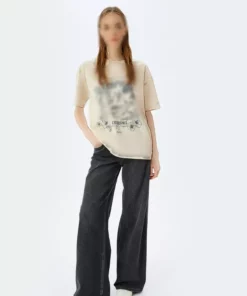 تیشرت اچواری آستین کوتاه یقه گرد با طرح شعار برند Koton - 880184112