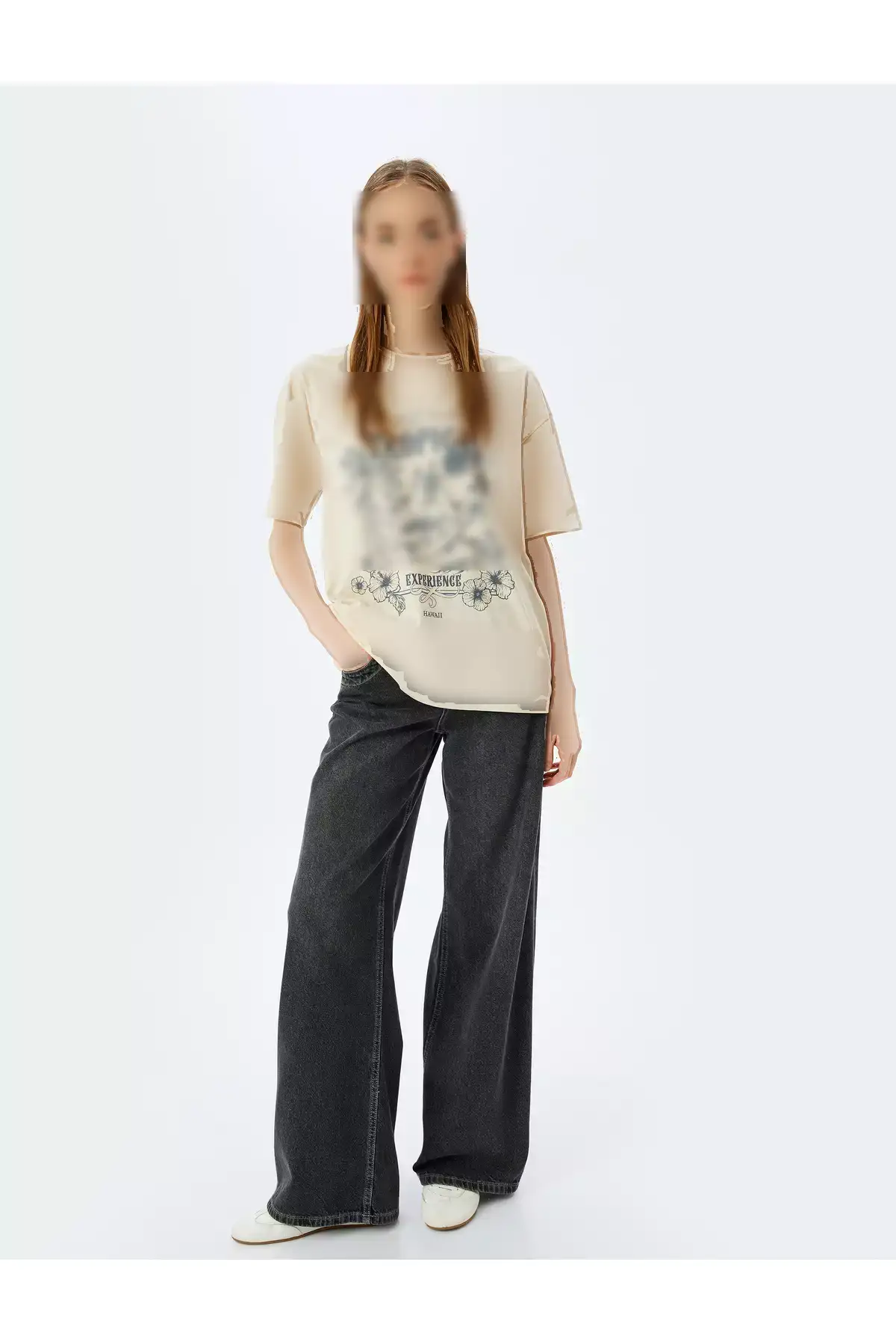 تیشرت اچواری آستین کوتاه یقه گرد با طرح شعار برند Koton - 880184112