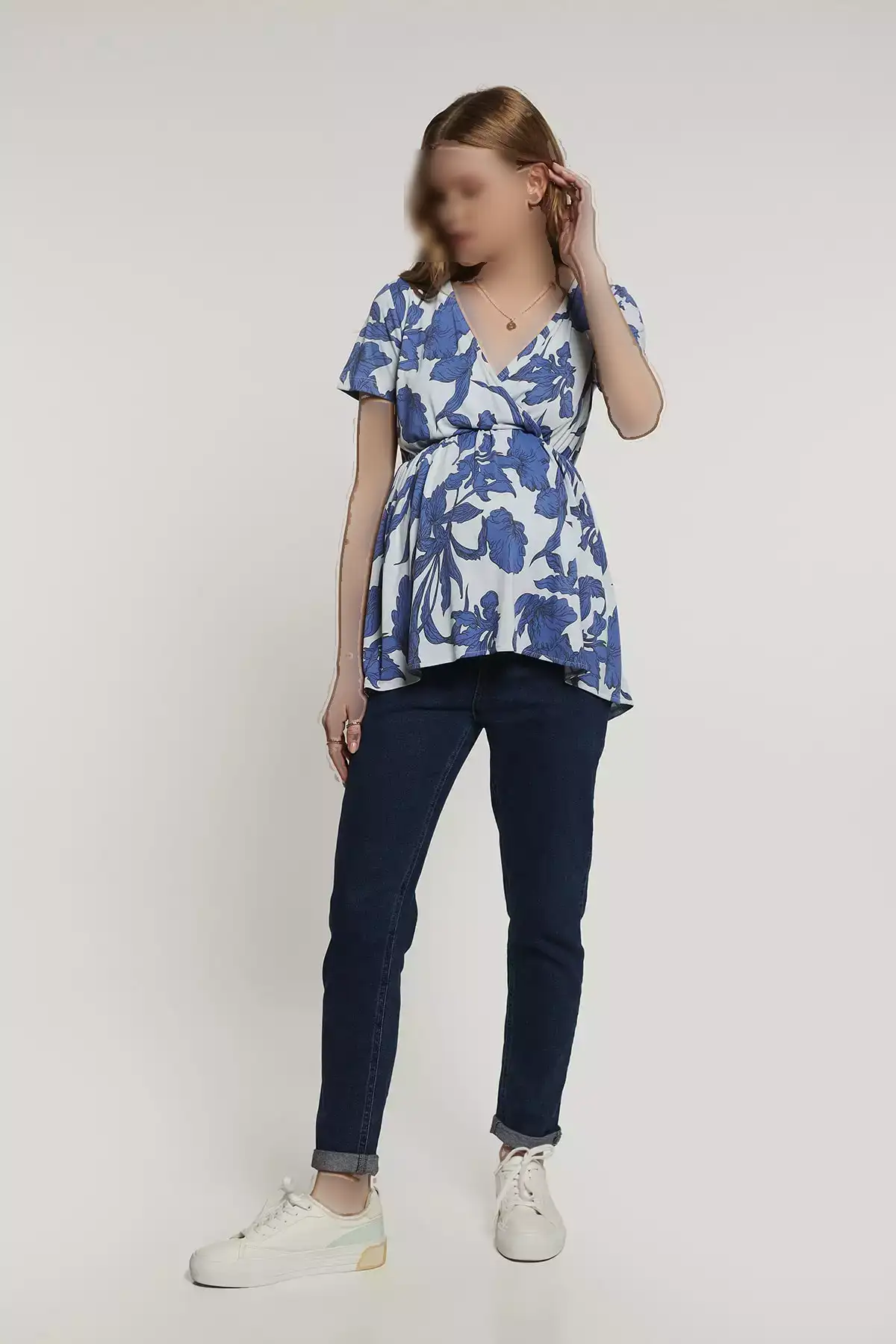 بلوز بارداری مئو آبی کلارا برند Lyn Mama - 694979426