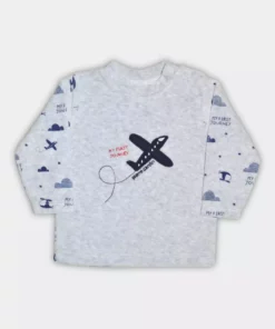 ست زمستانی نوزاد با طرح هواپیما، مخملی، رنگ خاکستری ۳۰۵۲۲۶ برند Pierre Cardin - 757937798