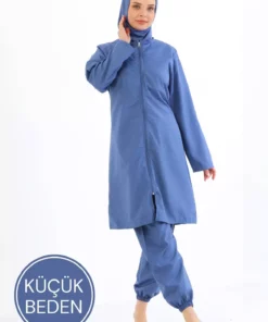 ماهیهای بزرگ سایز پاراچوت 4 عددی با زیپ آبی، مایوی کامل و پوشیده برای بانوان برند Meba - 832717356