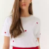 تی‌شرت زنانه با گلدوزی قلب 60602004 برند Bianco Lucci - 897225055