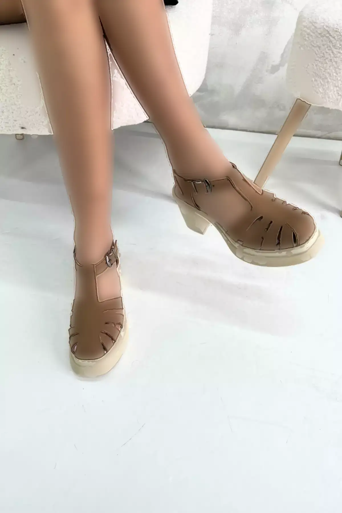 صندل زنانه پاشنهبلند کلفت تابا سوئیت مدل P9012 برند inizio - 938039695