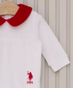 ست دو تکه نوزاد دخترانه سفید برند U.S. Polo Assn. - 852543624