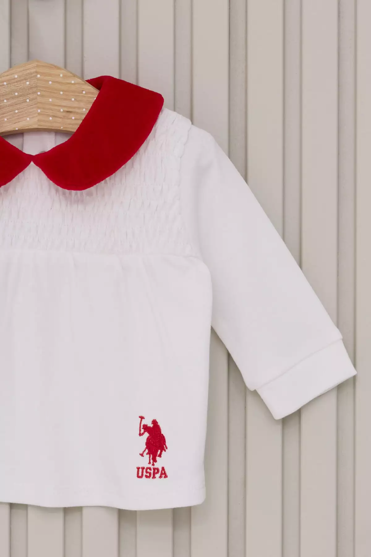 ست دو تکه نوزاد دخترانه سفید برند U.S. Polo Assn. - 852543624