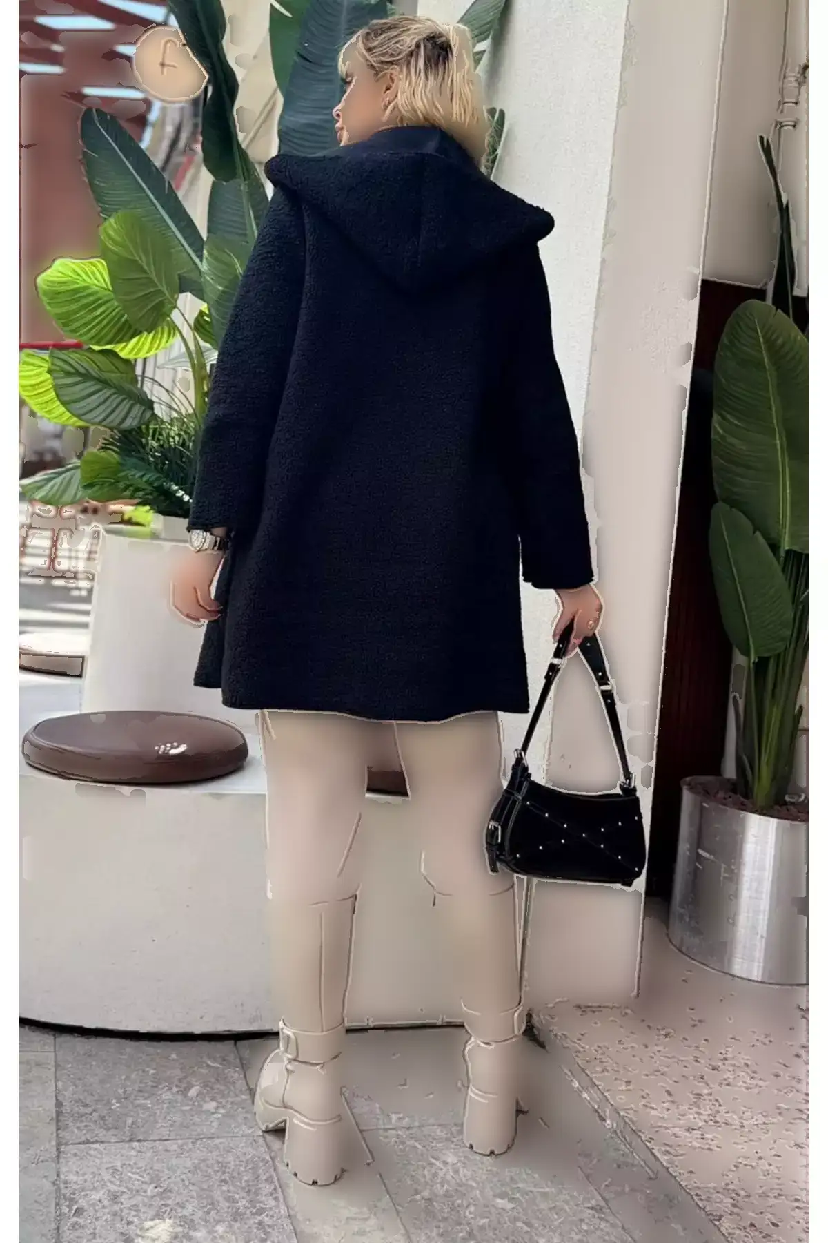 کژوئی زنانه بزرگ سایز با کلاه و جزئیات دکمهای و جیبدار 25052 برند Butik Nilyam - 1020455290