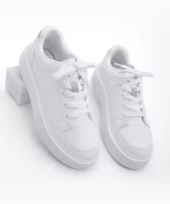 کفش ورزشی زنانه با کفی ضخیم مدل دومن سفید برند Marjin - 796150314