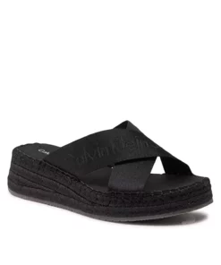 دمپایی راحت سیاه با لوگوی برند زنانه مدل YW0YW01364-0GT برند Calvin Klein - 830861877