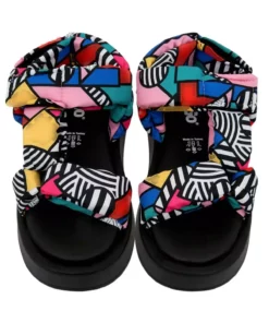 صندل زنانه وگان با کفی ضخیم و چند رنگ - طراحی نقاشی در هماهنگی برند Dogo - 738417124