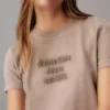 تیشرت کوتاه آستیندار زنانه طوسی برند Calvin Klein - 892793886