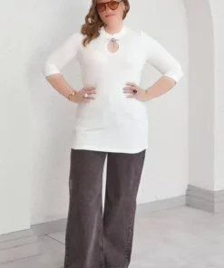 تیشرت با جزئیات فیونل 54146 برند Büyük Moda - 900280213